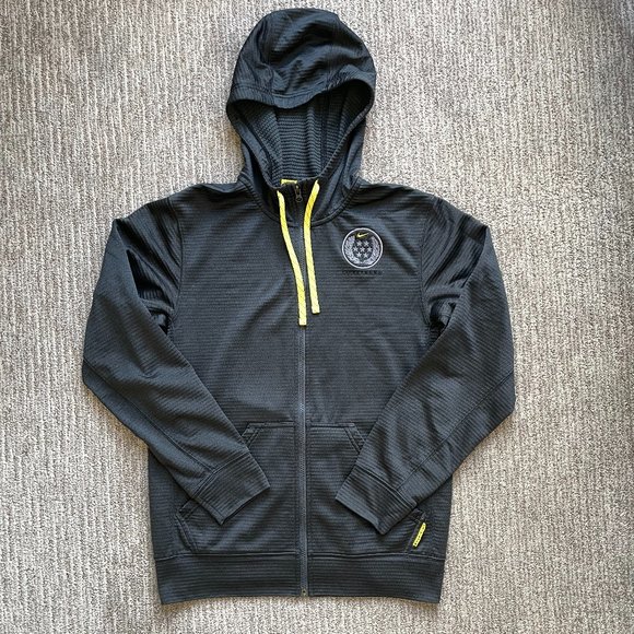 Men's Small Nike Livestrong Therma Fit Full Zip Fleece Hoodie Sweatshirt Gray - Picture 1 of 5